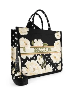 BORSA A MANO DONNA - BRACCIALINI BIANCO-NERO - B19280-TY