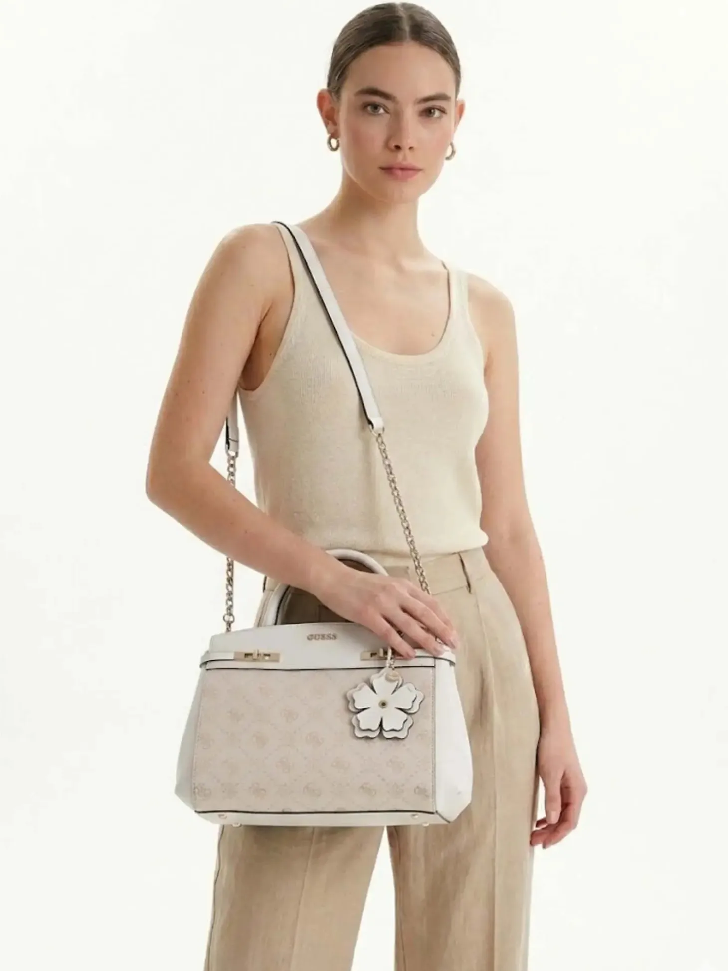 BORSA A MANO DONNA - GUESS BIANCO - HWJP99 02060