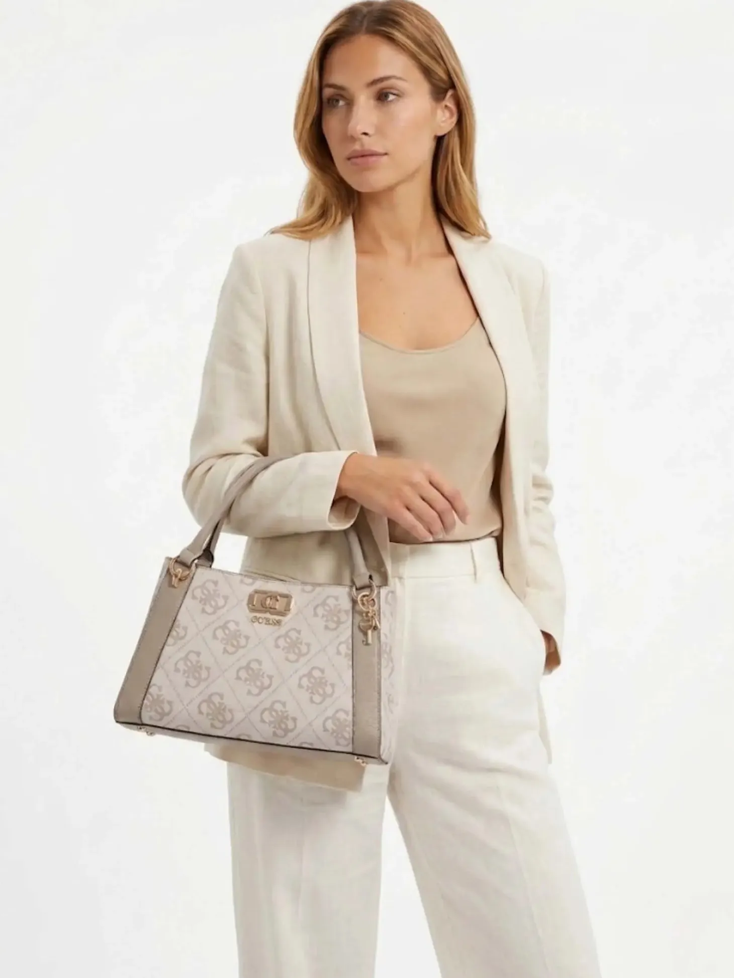 BORSA A MANO DONNA - GUESS TAUPE - HWOS99 01060