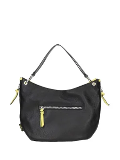 BORSA A MANO DONNA - REBELLE NERO-GIALLO - REB0165 P0019