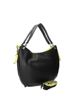BORSA A MANO DONNA - REBELLE NERO-GIALLO - REB0165 P0019