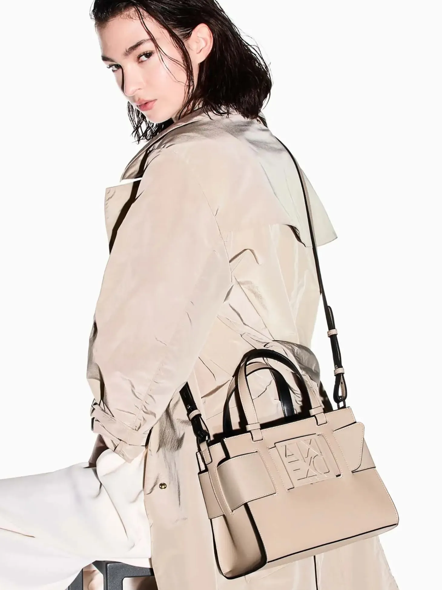 BORSA A SPALLA DONNA - ARMANI EXCHANGE SABBIA - 942690 0A874