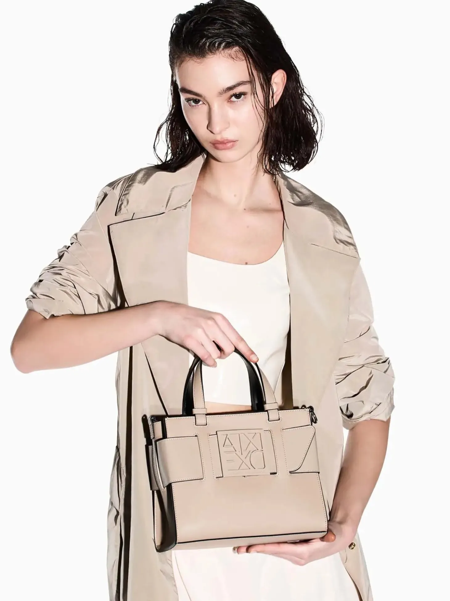 BORSA A SPALLA DONNA - ARMANI EXCHANGE SABBIA - 942690 0A874