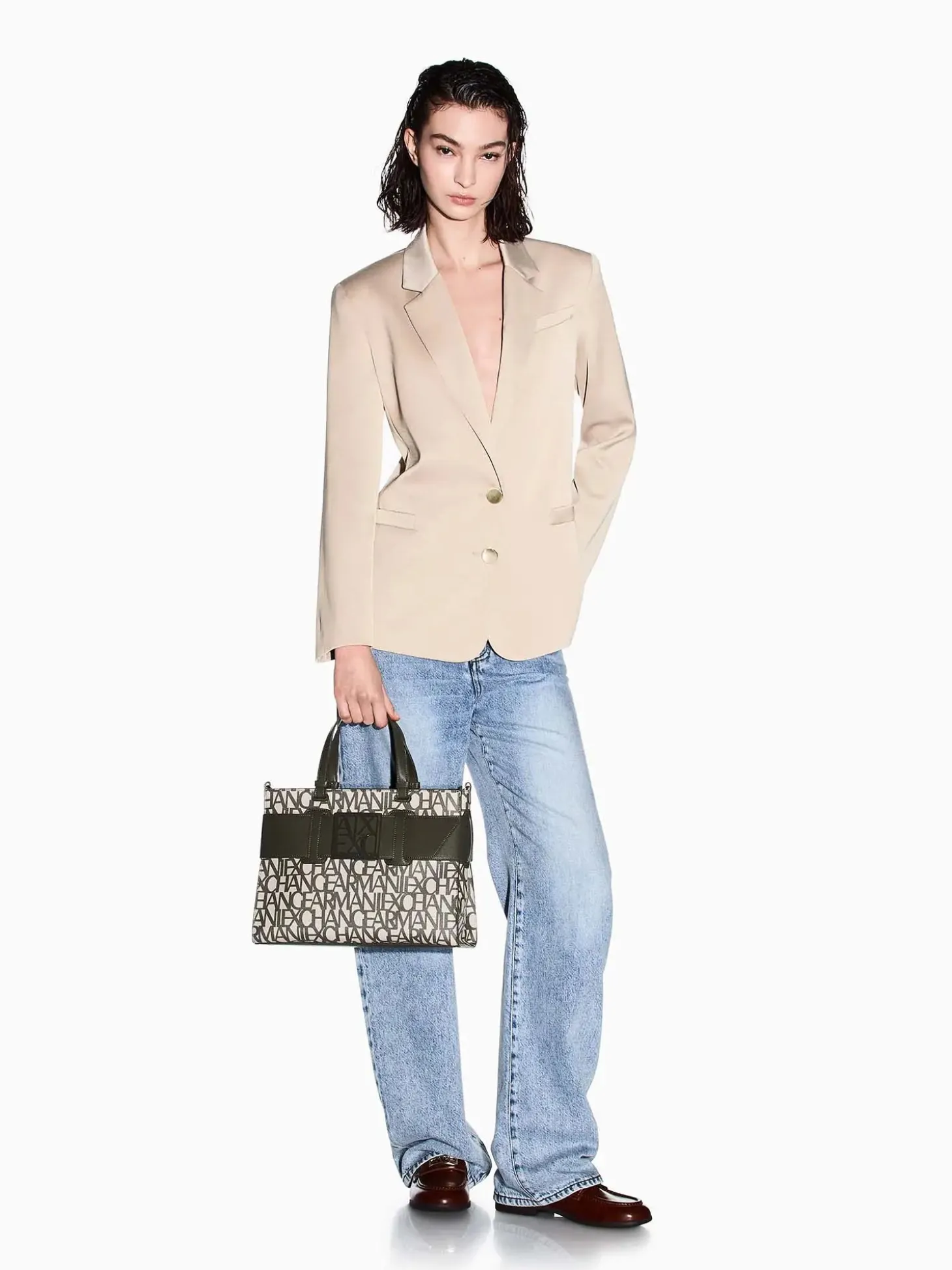 BORSA A SPALLA DONNA - ARMANI EXCHANGE SABBIA - 942689 3F742
