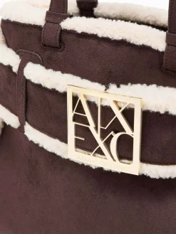 BORSA A SPALLA DONNA - ARMANI EXCHANGE BIANCO-MARRONE - XW000285 AF26995