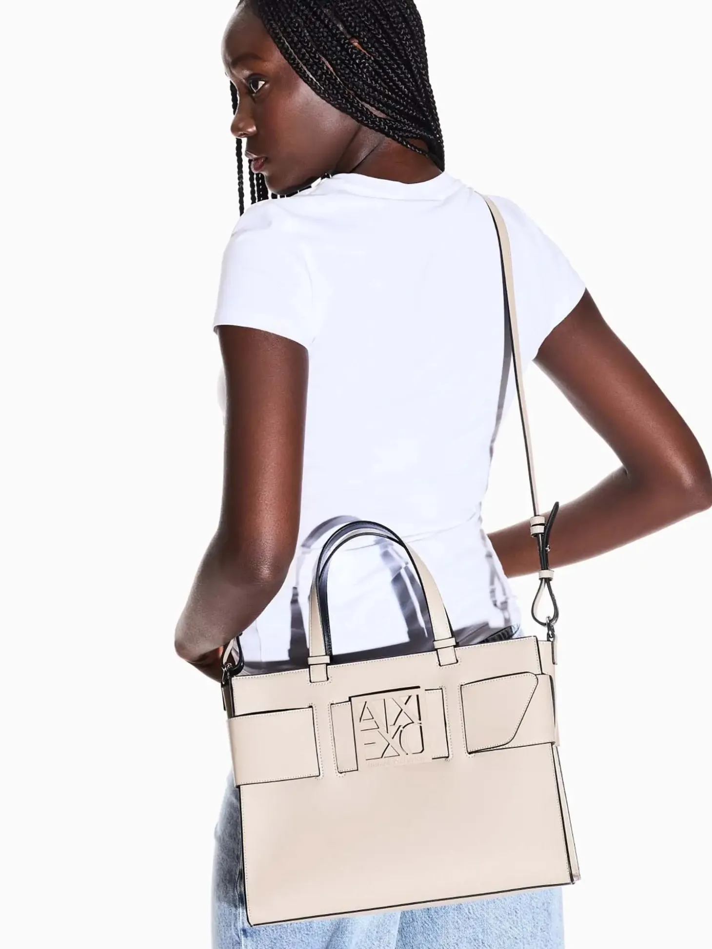 BORSA A SPALLA DONNA - ARMANI EXCHANGE SABBIA - 942689 0A874