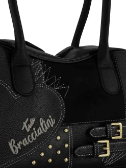 BORSA A SPALLA DONNA - BRACCIALINI NERO - B19204-YY