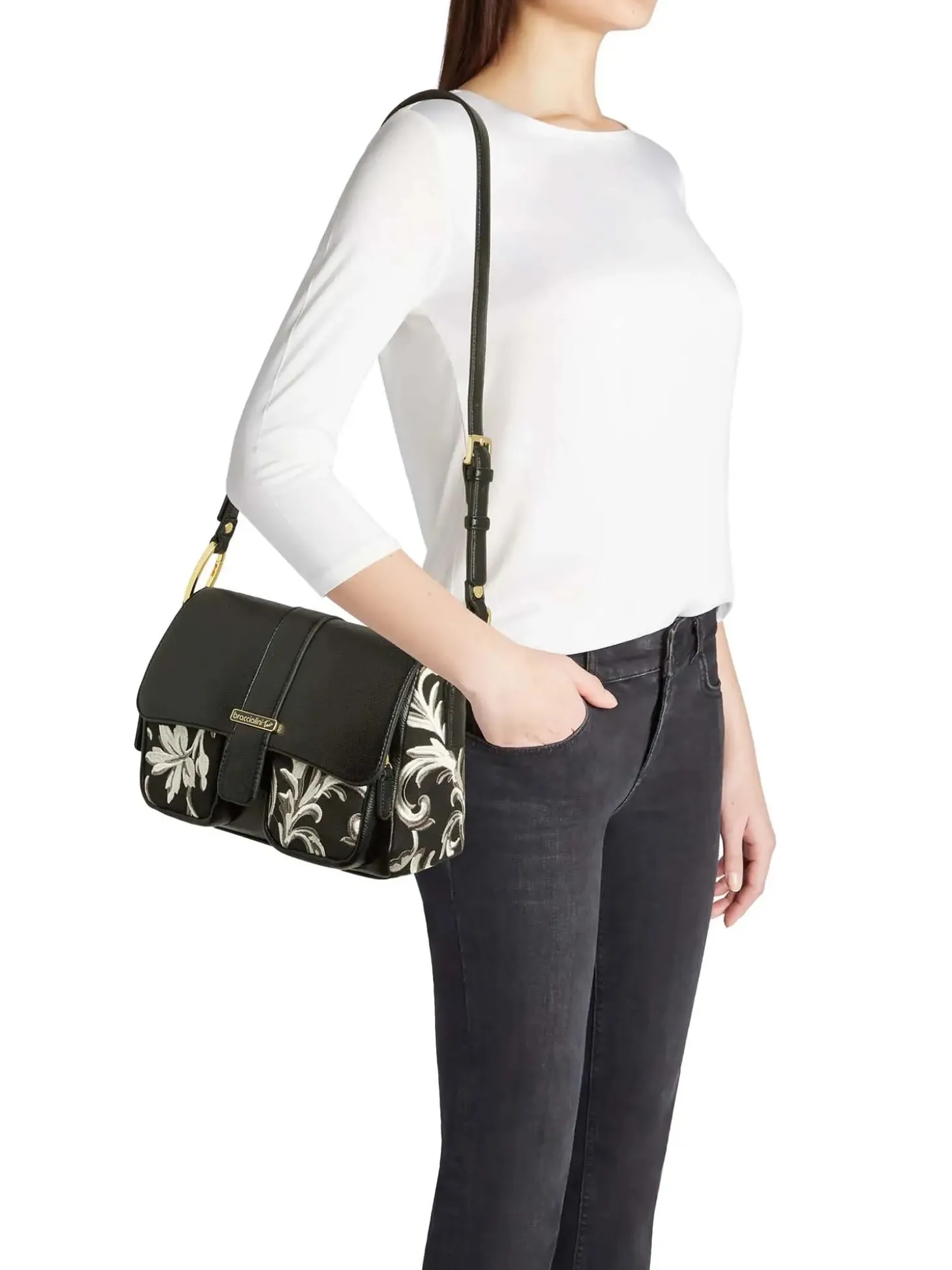 BORSA A SPALLA DONNA - BRACCIALINI NERO - B19120-TY