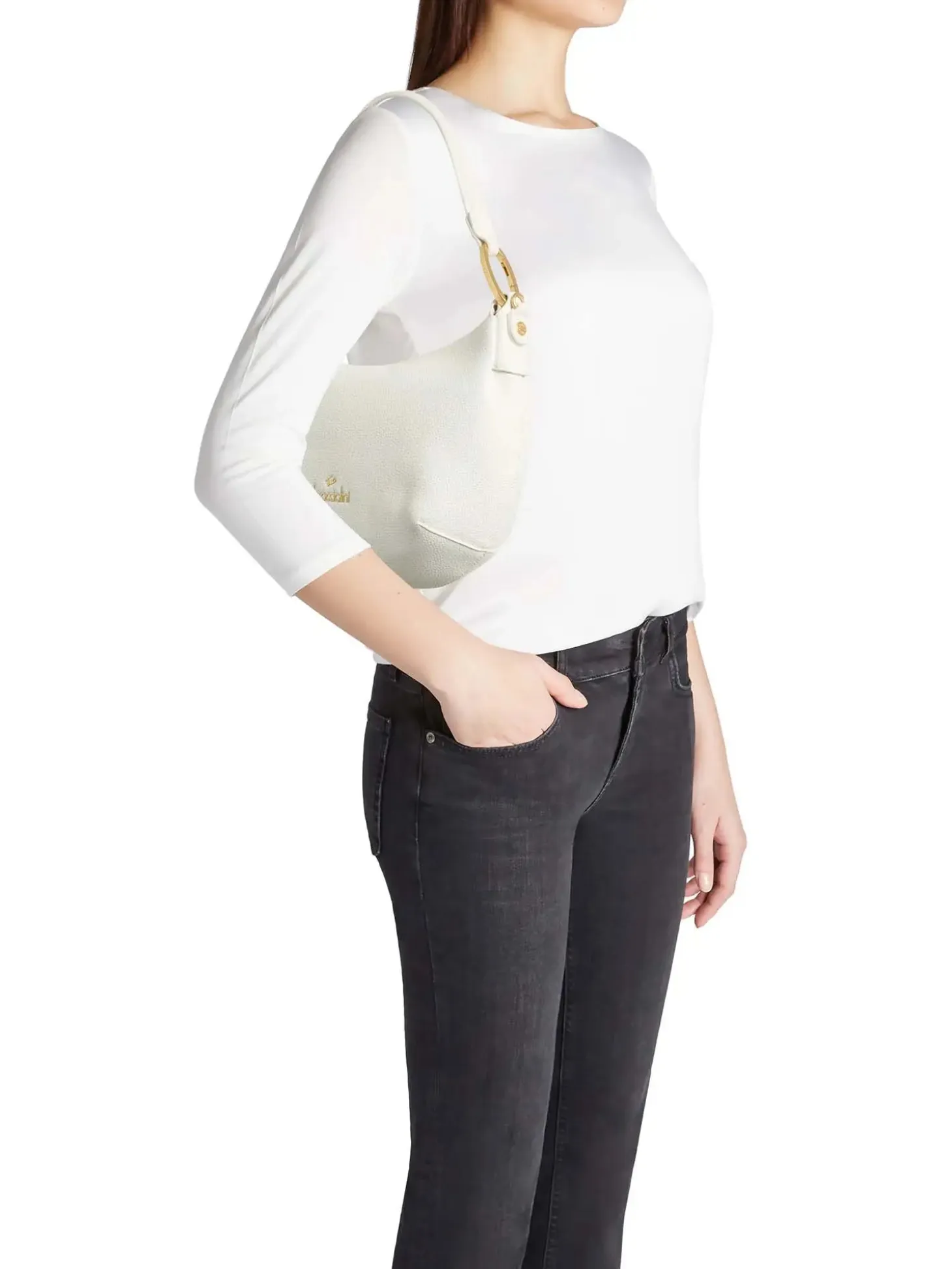 BORSA A SPALLA DONNA - BRACCIALINI BIANCO - B18842-YY