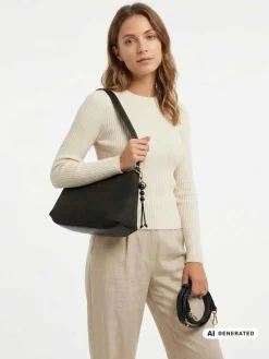 BORSA A SPALLA DONNA - CAFE NOIR NERO - C3NP1139