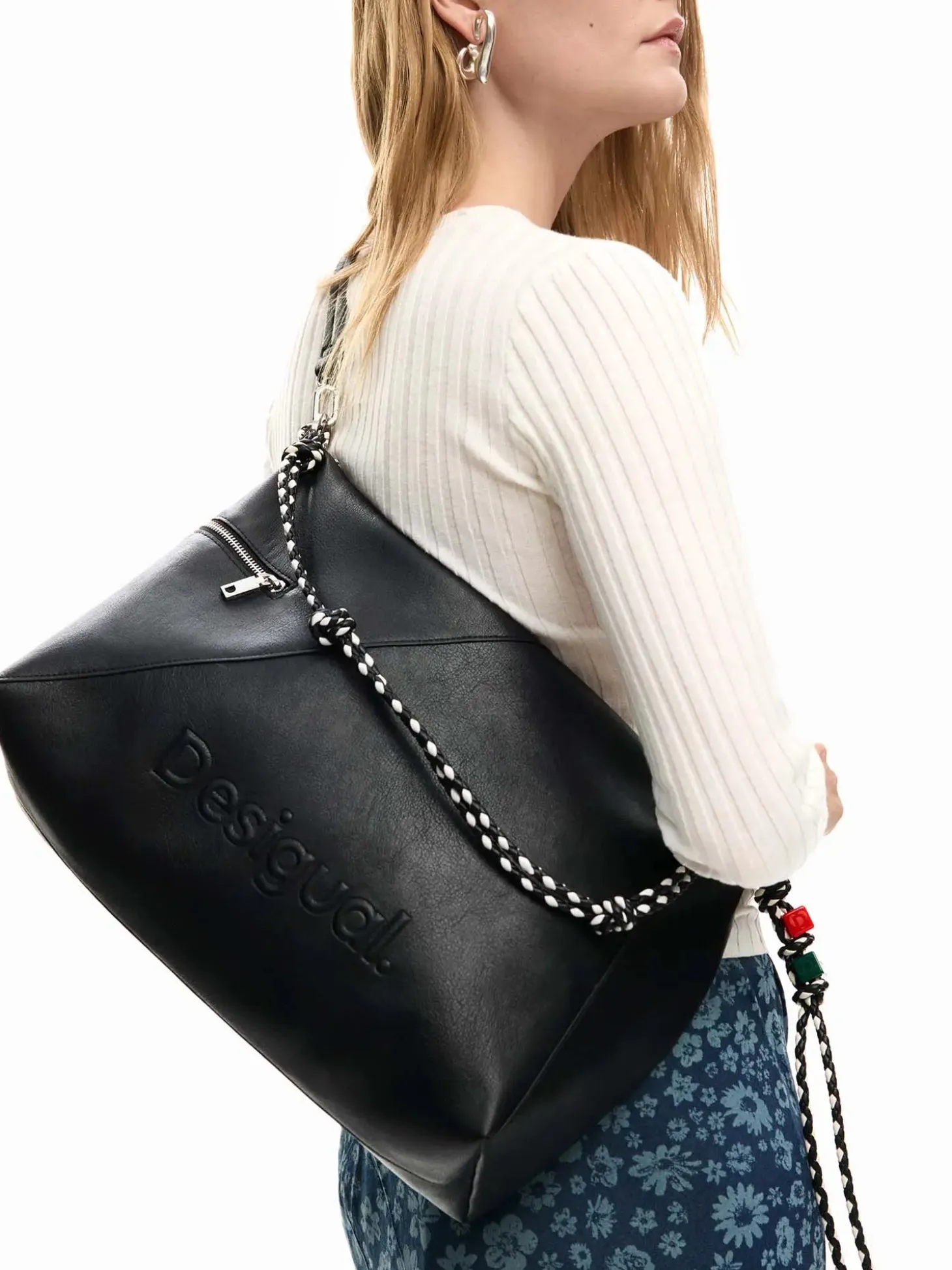 BORSA A SPALLA DONNA - DESIGUAL NERO - 26SAXP66