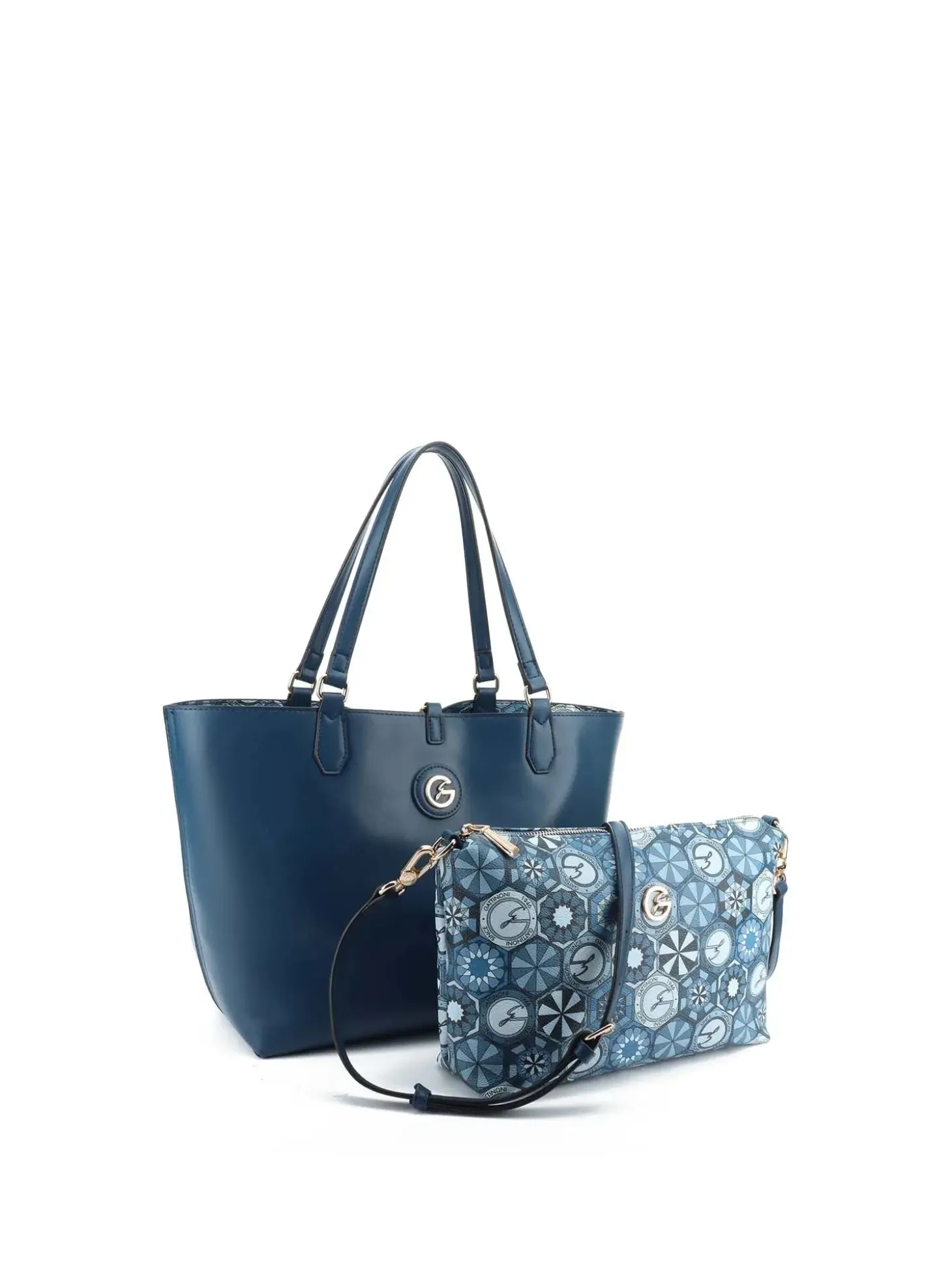BORSA A SPALLA DONNA - GATTINONI ROMA BLU - BINTD8156WZT