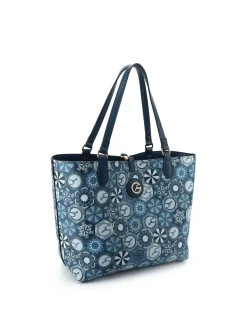 BORSA A SPALLA DONNA - GATTINONI ROMA BLU - BINTD8156WZT