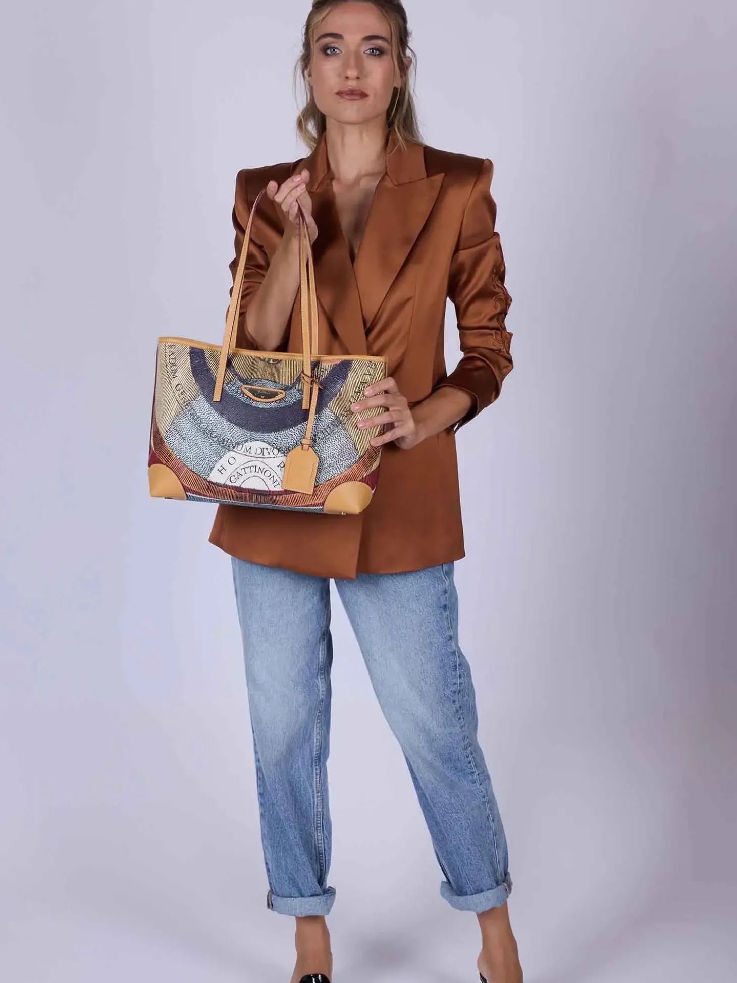 BORSA A SPALLA DONNA - GATTINONI CUOIO - BEG268318WWH