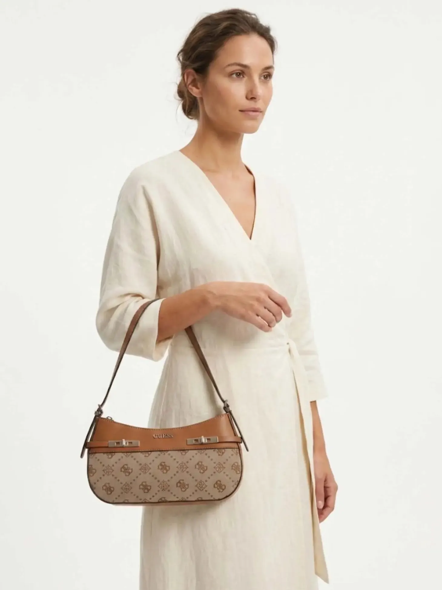 BORSA A SPALLA DONNA - GUESS MARRONE - HWJP99 02170