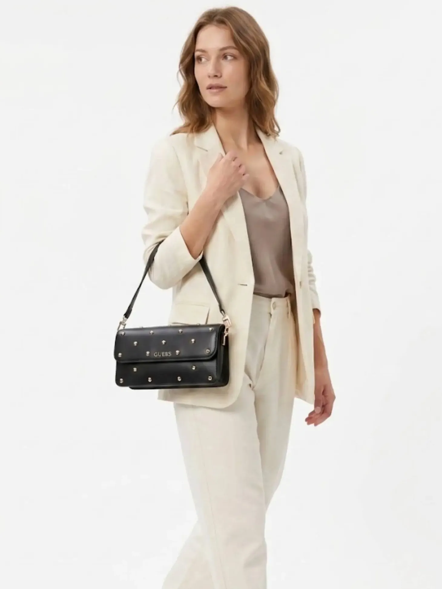 BORSA A SPALLA DONNA - GUESS NERO - HWVG81 18190