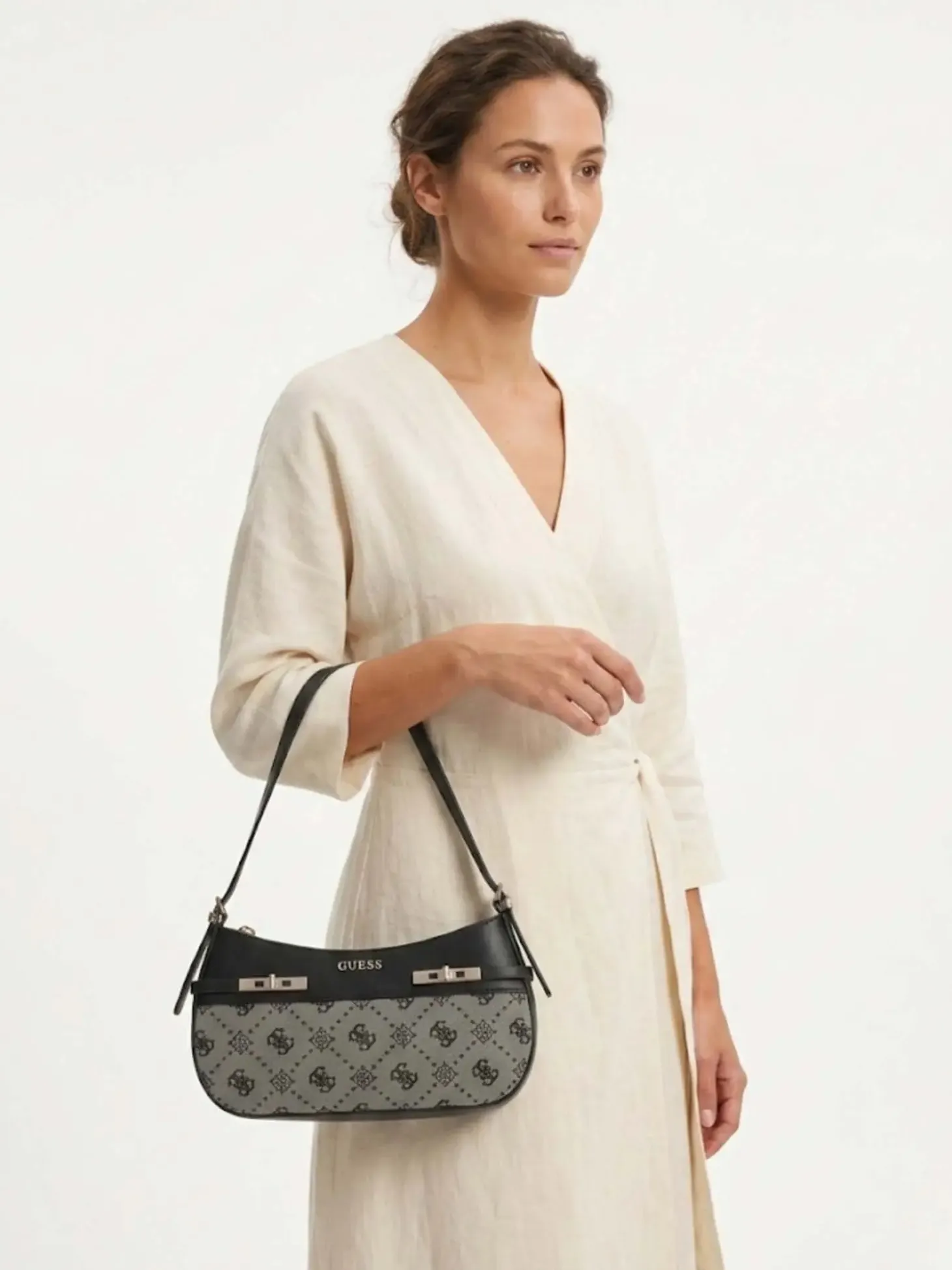 BORSA A SPALLA DONNA - GUESS NERO - HWJP99 02170