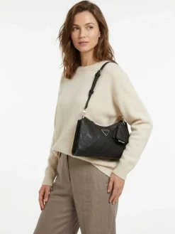 BORSA A SPALLA DONNA - GUESS NERO - HWPD98 88180