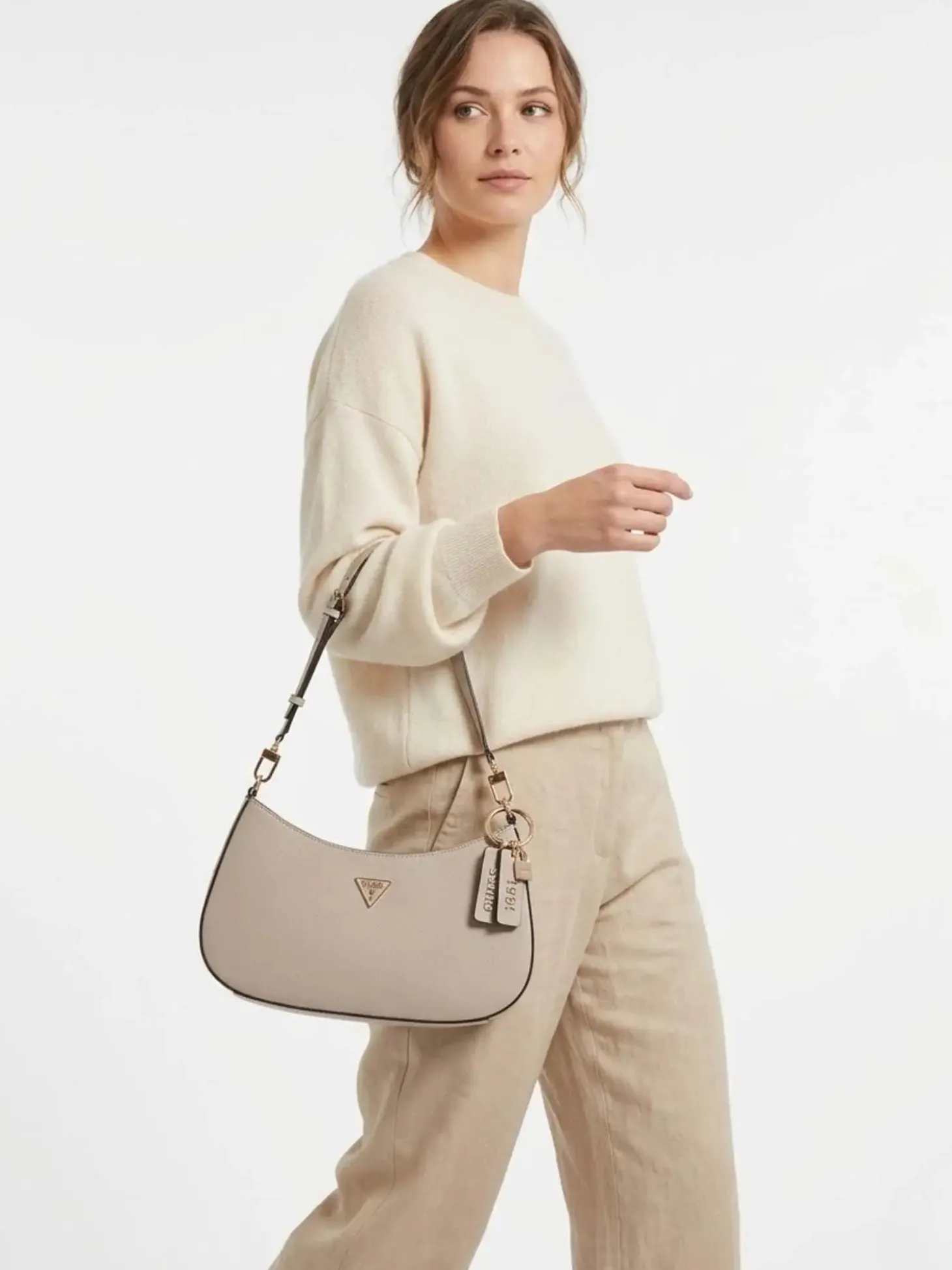 BORSA A SPALLA DONNA - GUESS TAUPE - HWZG96 72180