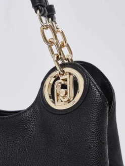 BORSA A SPALLA DONNA - LIU-JO NERO-ORO - AF6024ES039