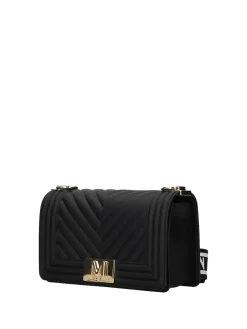 BORSA A SPALLA DONNA - MARC ELLIS NERO-ORO - FLAT S 26