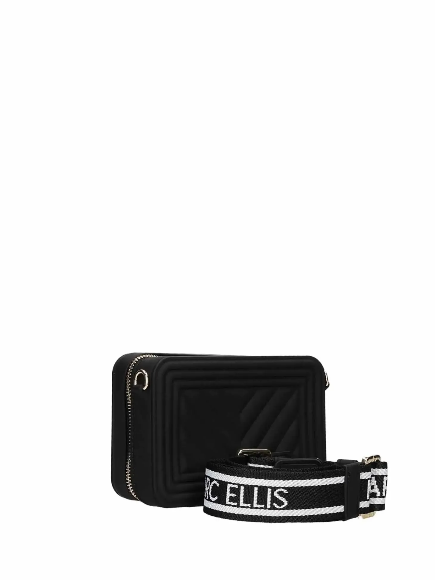 BORSA A SPALLA DONNA - MARC ELLIS NERO-ORO - FLAT BLUSH