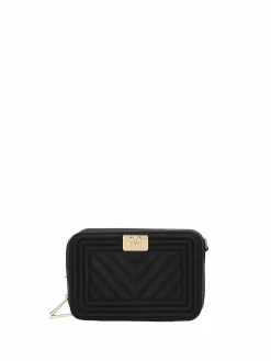 BORSA A SPALLA DONNA - MARC ELLIS NERO-ORO - FLAT BLUSH
