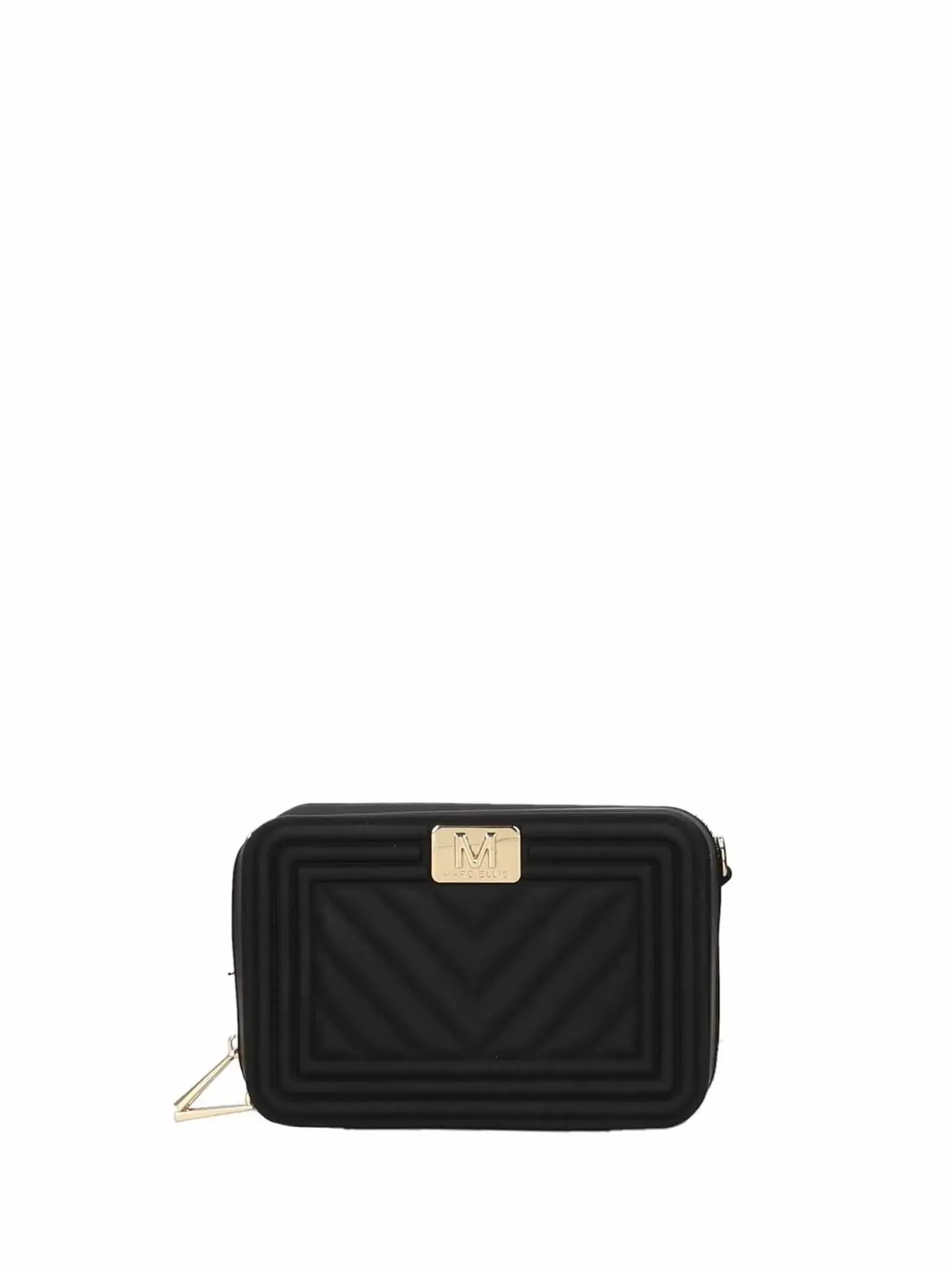 BORSA A SPALLA DONNA - MARC ELLIS NERO-ORO - FLAT BLUSH