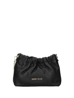 BORSA A SPALLA DONNA - MARC ELLIS NERO-ORO - HELENA DO LT
