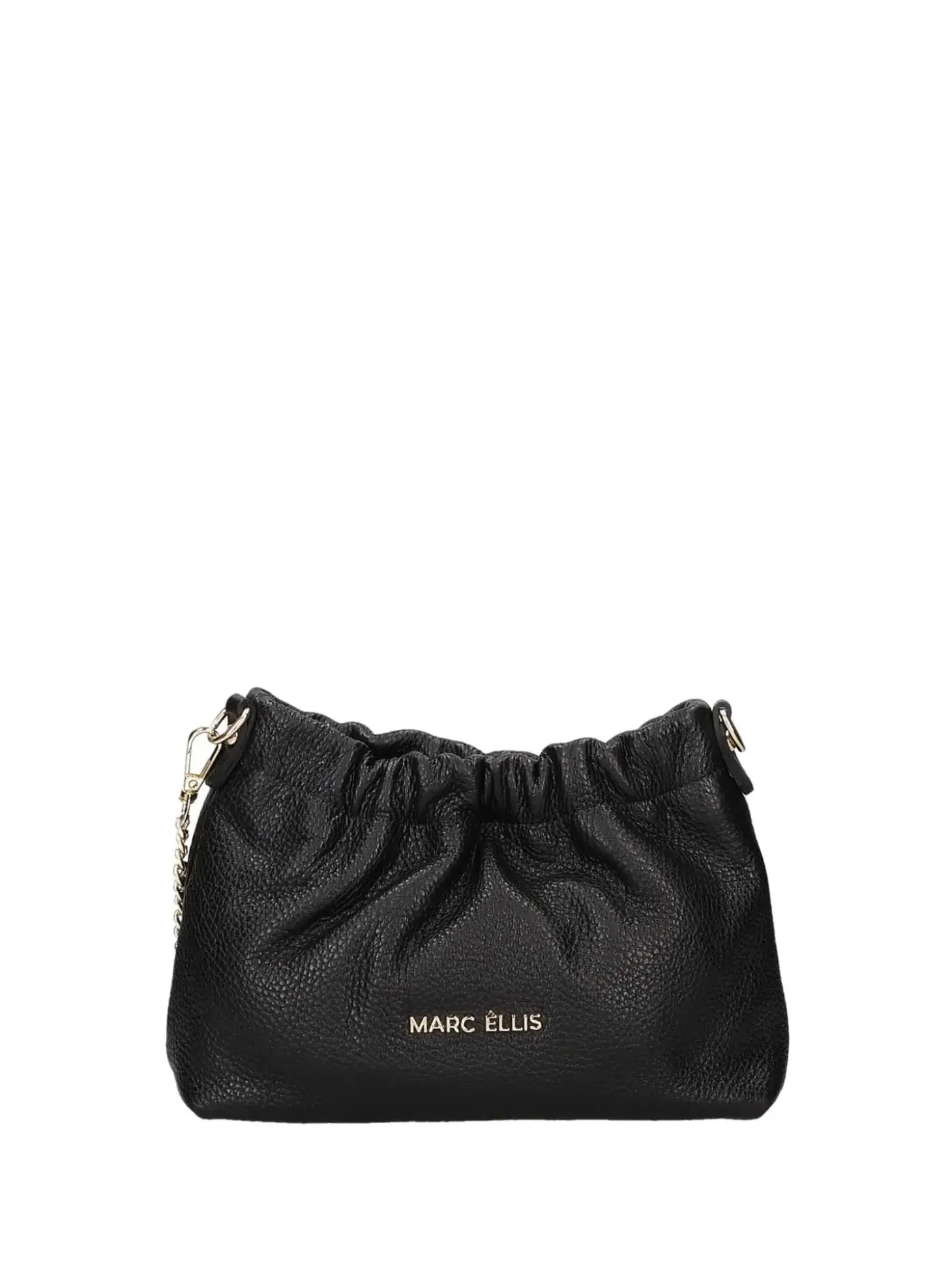 BORSA A SPALLA DONNA - MARC ELLIS NERO-ORO - HELENA DO LT