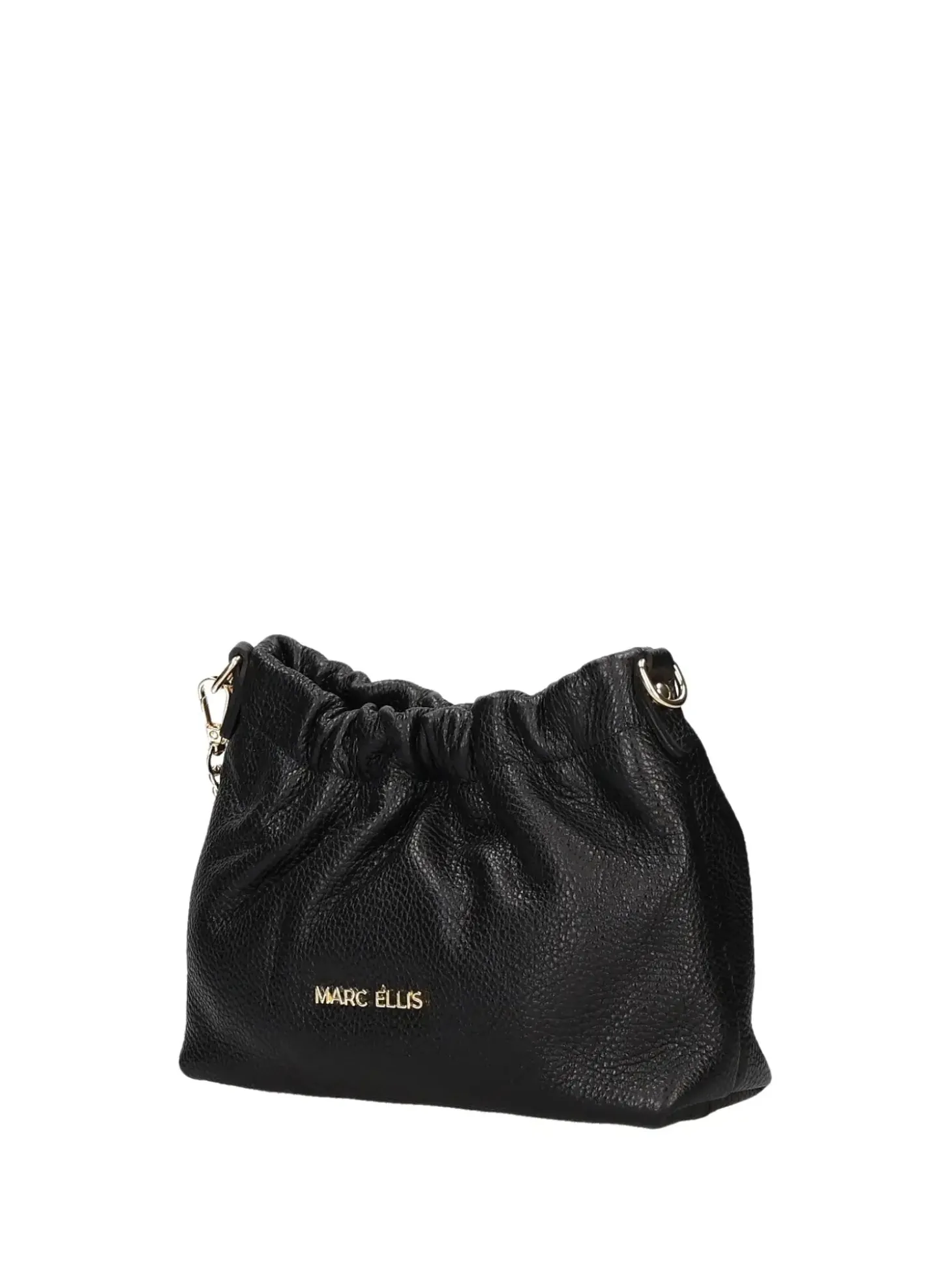 BORSA A SPALLA DONNA - MARC ELLIS NERO-ORO - HELENA DO LT