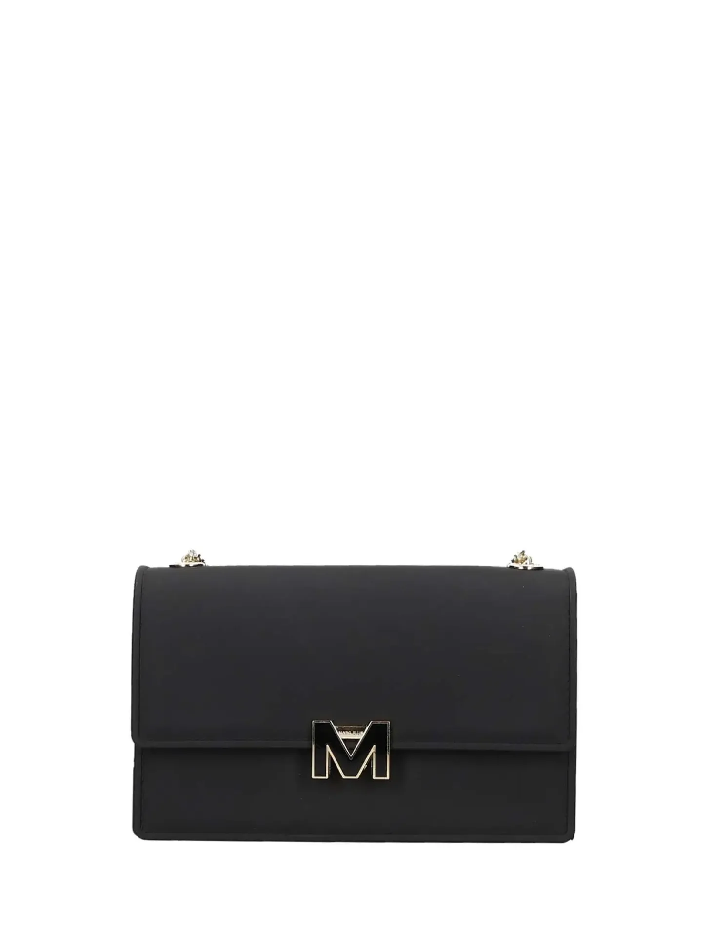 BORSA A SPALLA DONNA - MARC ELLIS NERO-ORO - FLAT SUPERMEE M.