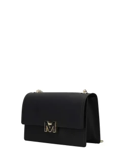 BORSA A SPALLA DONNA - MARC ELLIS NERO-ORO - FLAT SUPERMEE M.