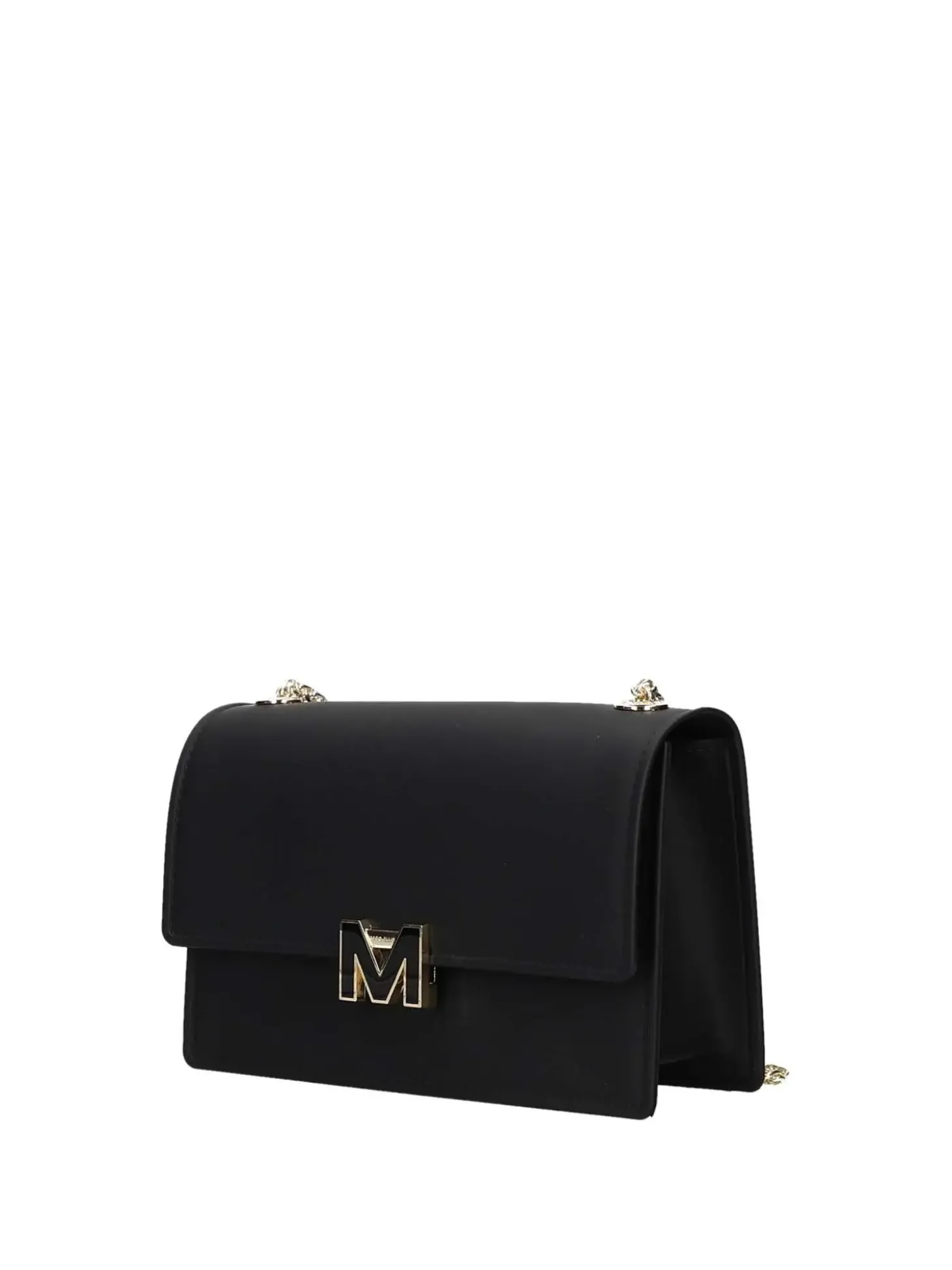BORSA A SPALLA DONNA - MARC ELLIS NERO-ORO - FLAT SUPERMEE M.