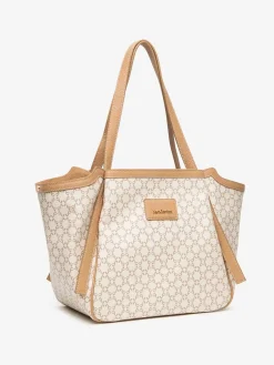 BORSA A SPALLA DONNA - NERO GIARDINI BEIGE - E644220D