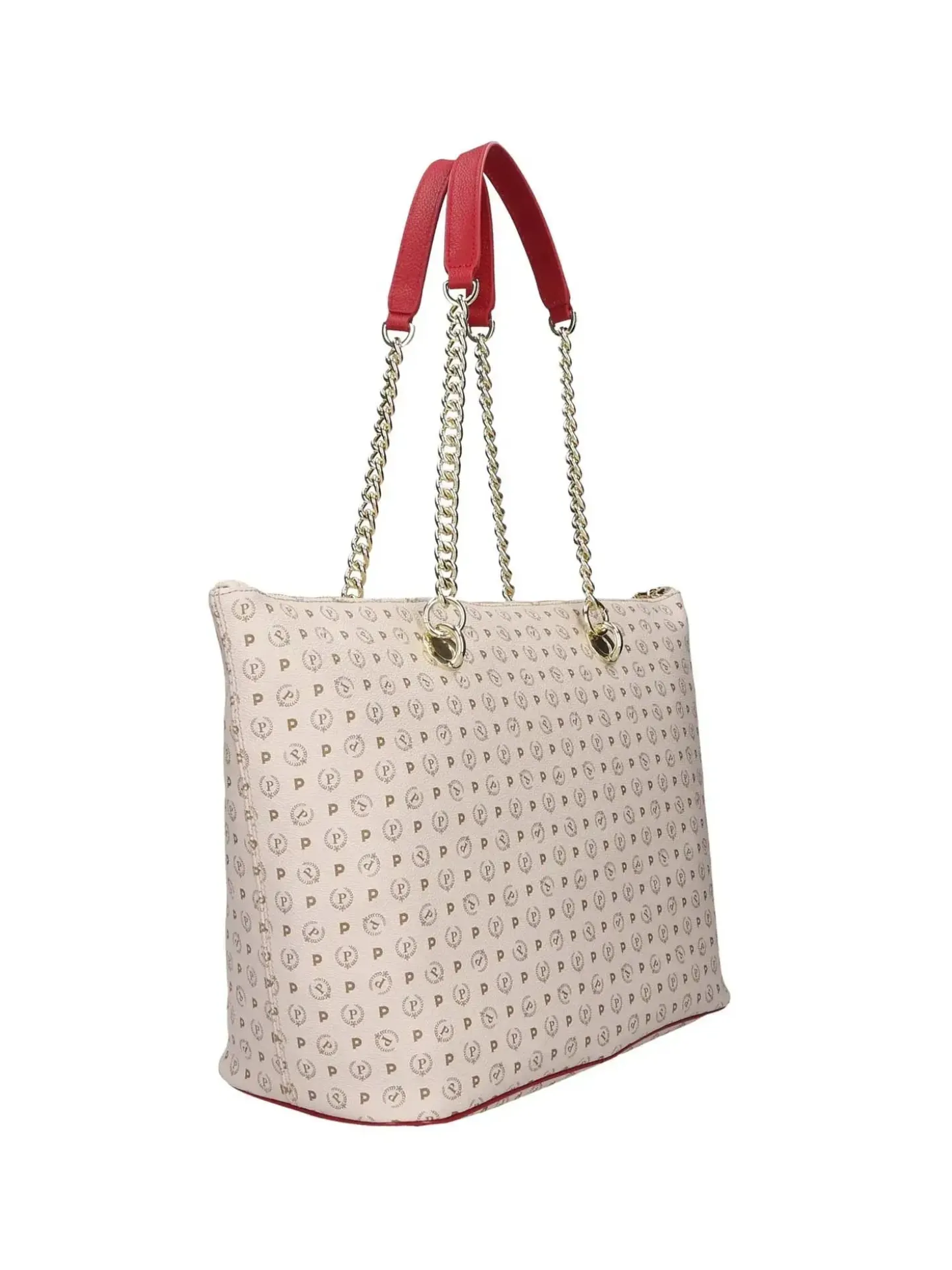 BORSA A SPALLA DONNA - POLLINI AVORIO-ROSSO - TE8410PP02Q11