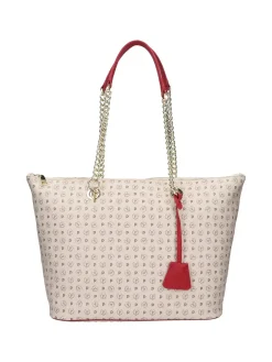 BORSA A SPALLA DONNA - POLLINI AVORIO-ROSSO - TE8410PP02Q11