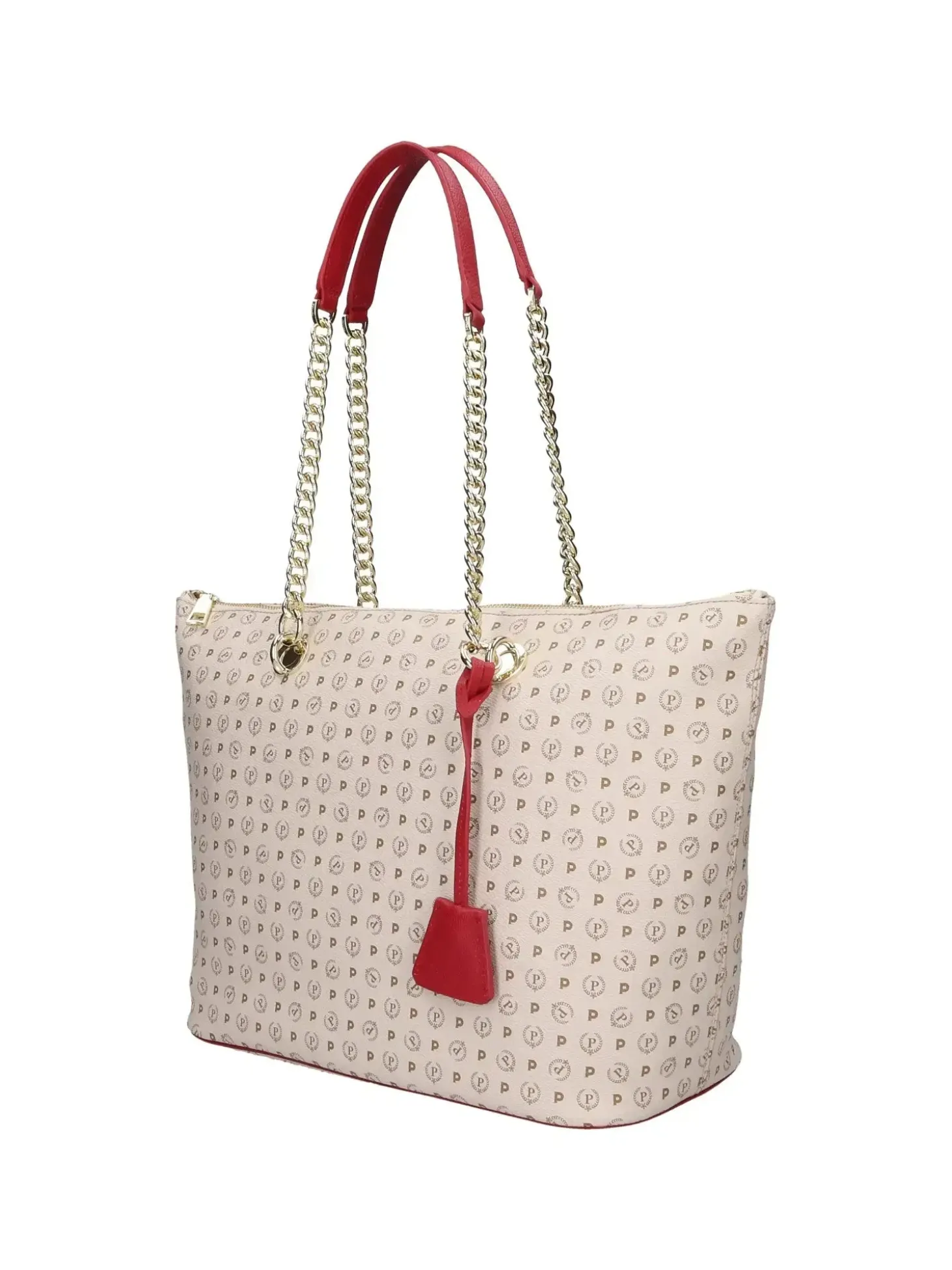 BORSA A SPALLA DONNA - POLLINI AVORIO-ROSSO - TE8410PP02Q11