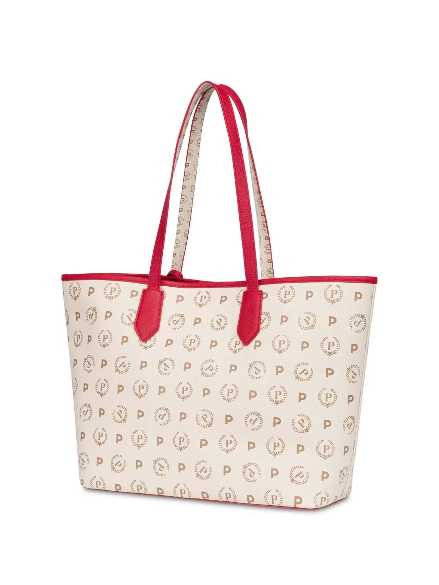 BORSA A SPALLA DONNA - POLLINI AVORIO-ROSSO - TE8427PP06Q1Y