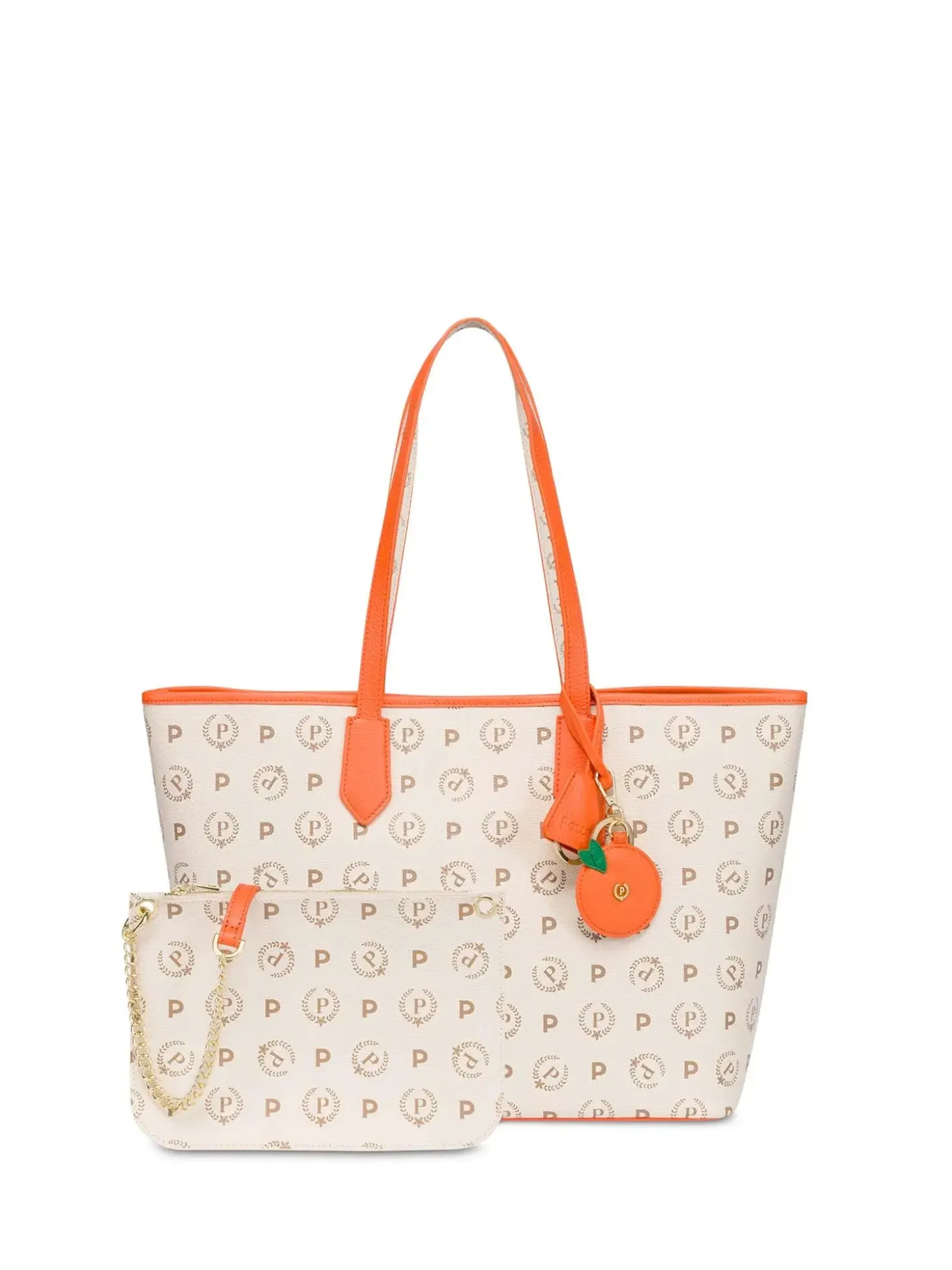 BORSA A SPALLA DONNA - POLLINI AVORIO-ARANCIO - TE8427PP06Q1Y