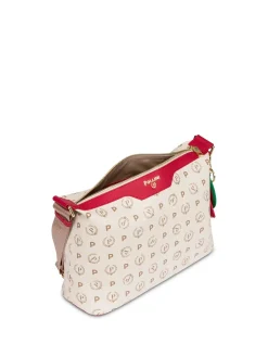 BORSA A SPALLA DONNA - POLLINI AVORIO-ROSSO - TE8400PP02Q1Y