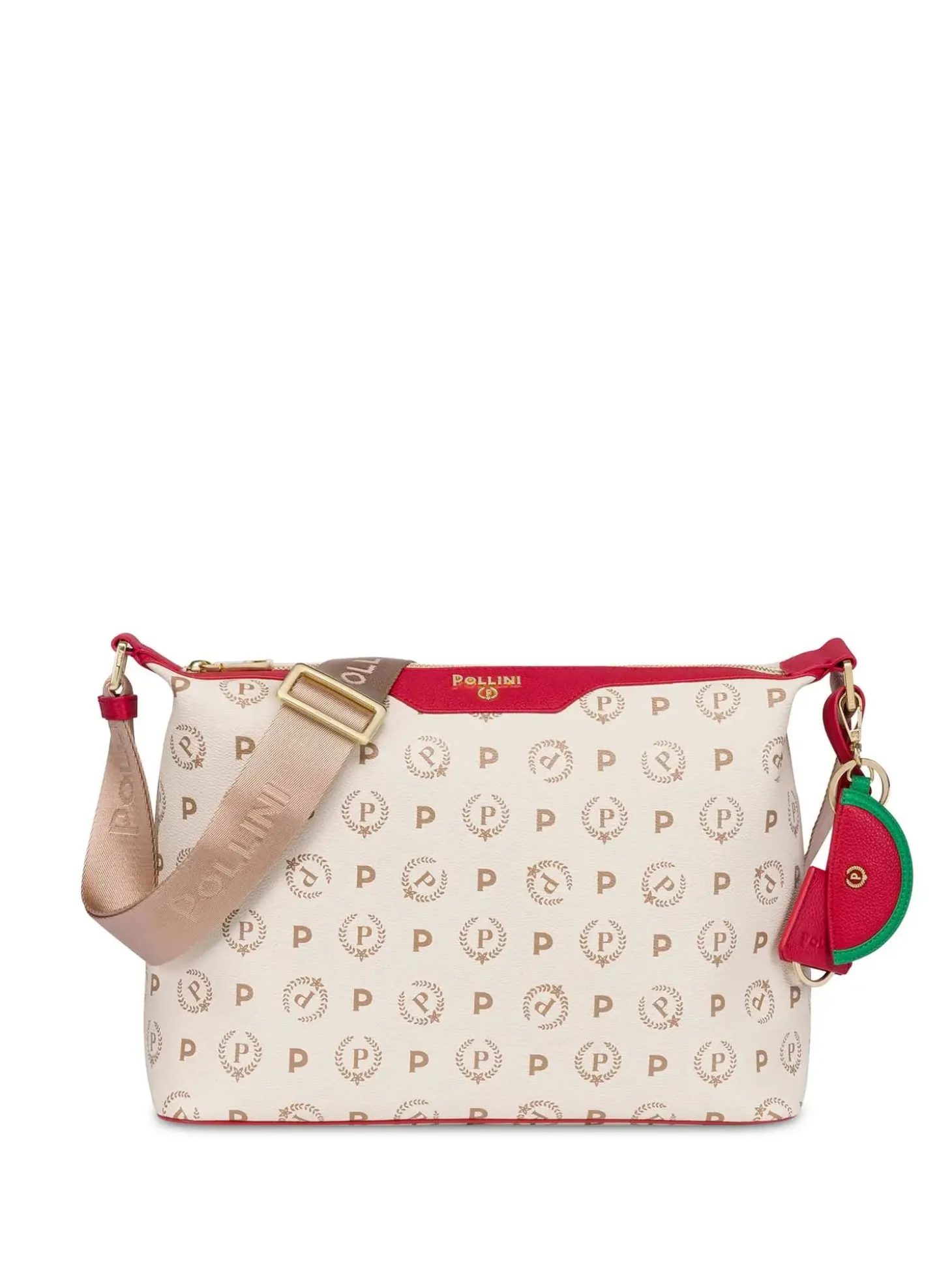 BORSA A SPALLA DONNA - POLLINI AVORIO-ROSSO - TE8400PP02Q1Y