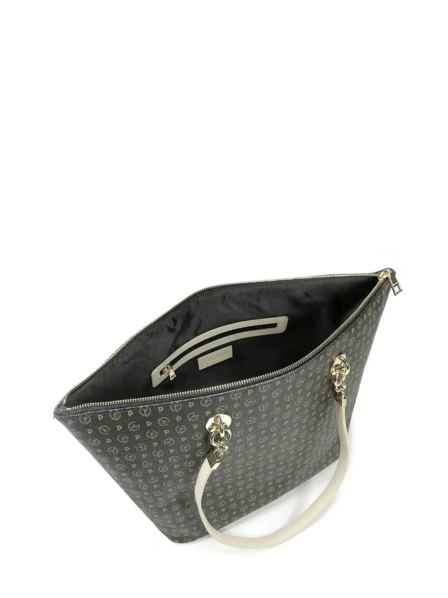 BORSA A SPALLA DONNA - POLLINI NERO-AVORIO - TE8410PP02Q11