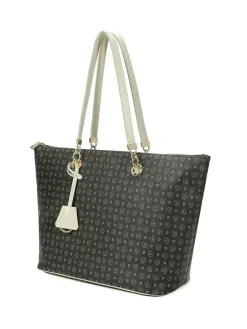 BORSA A SPALLA DONNA - POLLINI NERO-AVORIO - TE8410PP02Q11