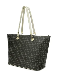 BORSA A SPALLA DONNA - POLLINI NERO-AVORIO - TE8410PP02Q11