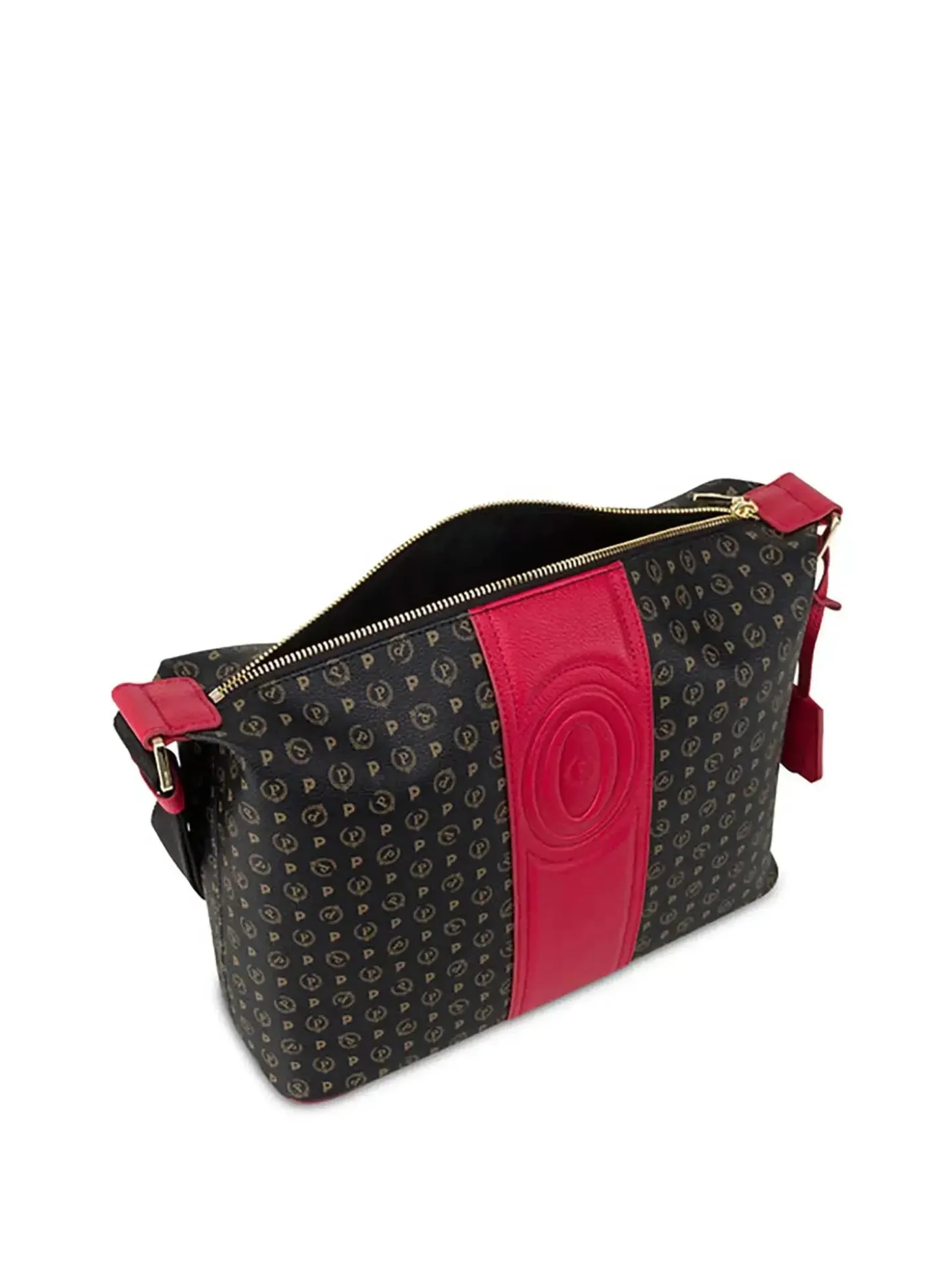 BORSA A SPALLA DONNA - POLLINI NERO-ROSSO - TE8400PP02Q1Z