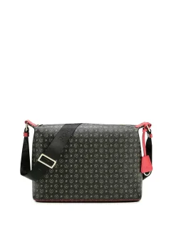 BORSA A SPALLA DONNA - POLLINI NERO-ROSSO - TE8400PP02Q11