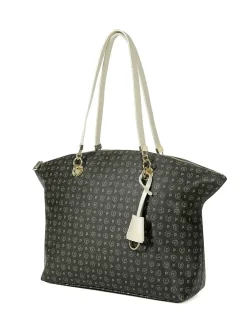 BORSA A SPALLA DONNA - POLLINI NERO-AVORIO - TE8408PP02Q11