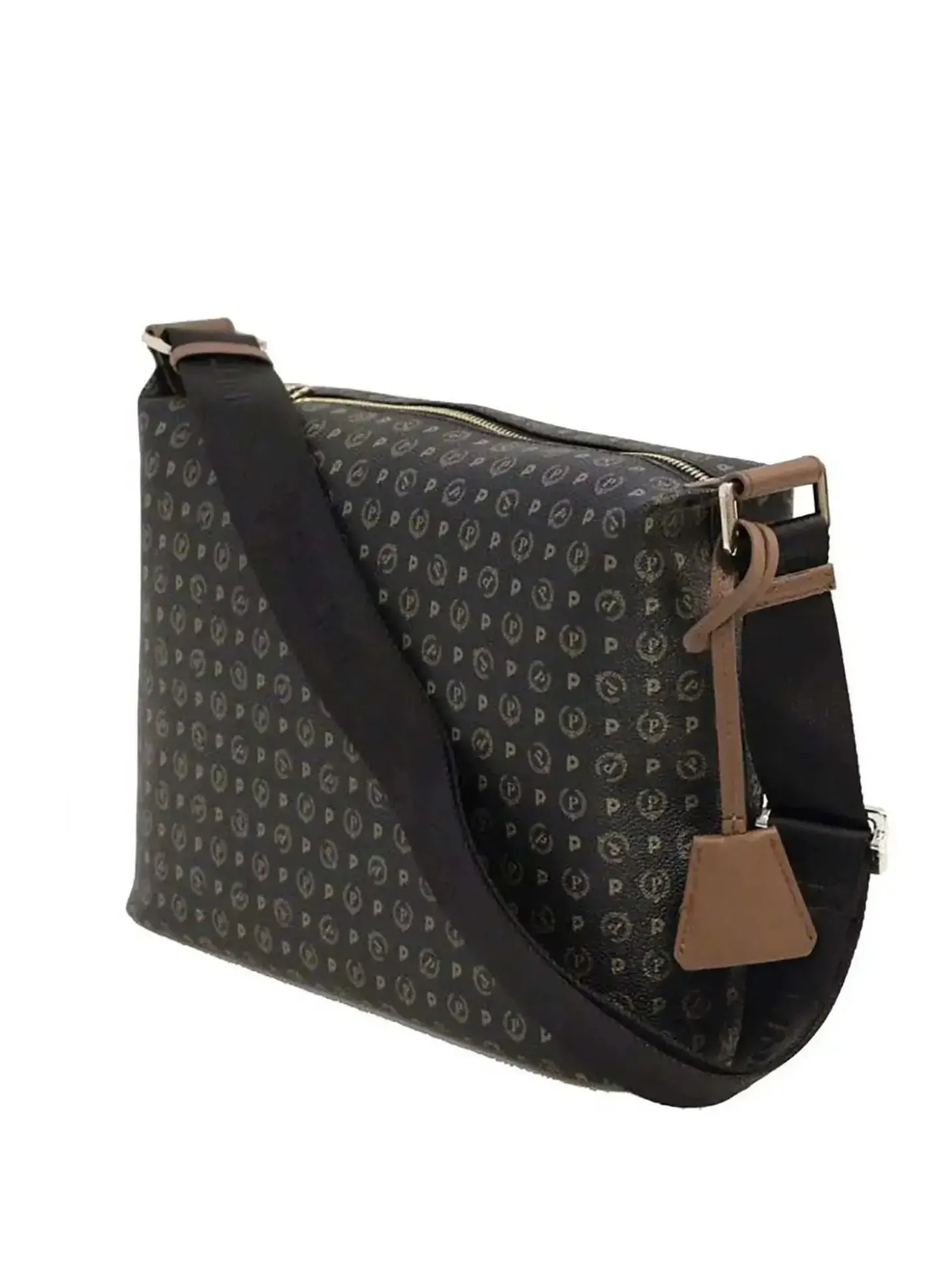 BORSA A SPALLA DONNA - POLLINI NERO-MARRONE - TE8400PP02Q11