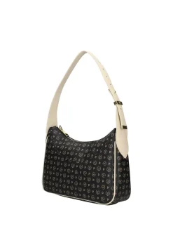 BORSA A SPALLA DONNA - POLLINI NERO-AVORIO - TE8552PP0OQ11